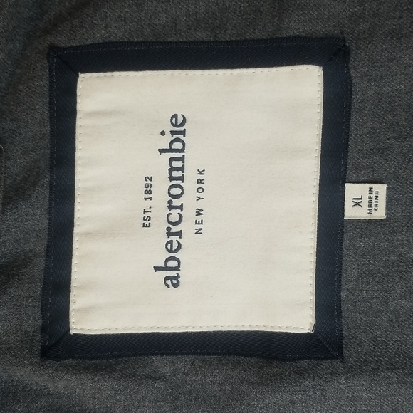 ABERCROMBIE RED GRAY PLAID COAT JACKET GIRLS XL WOOL JACKET HOODED - Picture 13 of 16